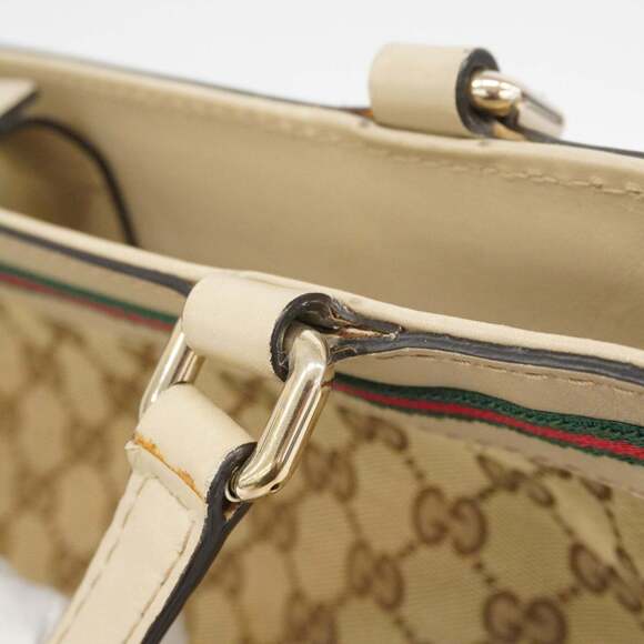 Gucci GG Canvas Sherry Line Tote Bag 257061 Brown Women's - Picture 8 of 16